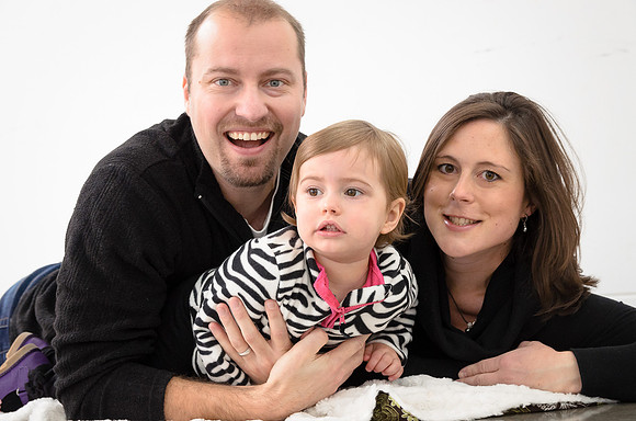 Black and White Family portrait
